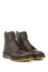 Lace-up boots in Scotch-grain leather with contrast lug sole, Brown