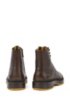 Lace-up boots in Scotch-grain leather with contrast lug sole, Brown