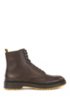 Lace-up boots in Scotch-grain leather with contrast lug sole, Brown