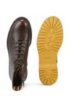 Lace-up boots in Scotch-grain leather with contrast lug sole, Brown
