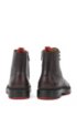 Lace-up boots in Scotch-grain leather with contrast lug sole, Dark Brown