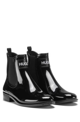 HUGO - Rain booties in glossy rubber