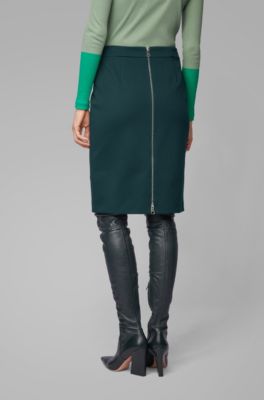 boss green leather skirt