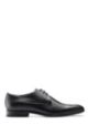 Derby shoes in smooth leather with rubber-injected sole, Black