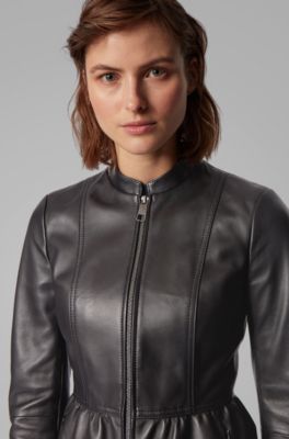 hugo boss leather jacket womens sale