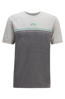hugo boss curved logo t shirt