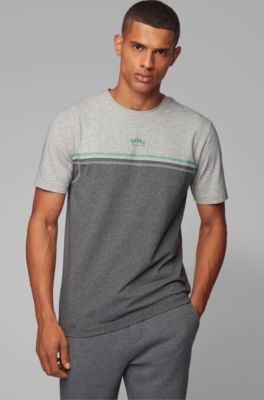 hugo boss curved logo t shirt