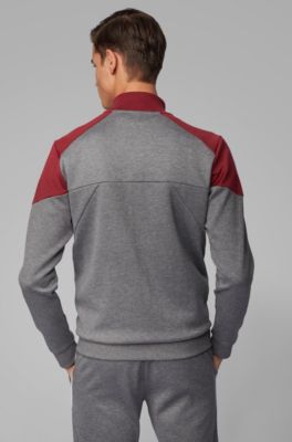 hugo boss tracksuit grey and red