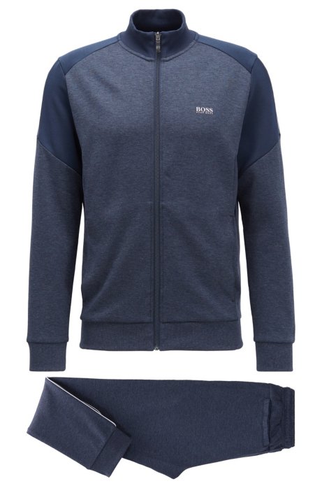 Regular-fit tracksuit with colour-blocking, Blue