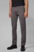 Slim-fit chinos in micro-patterned stretch cotton, Grey