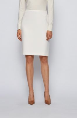 high waisted white skirt gray