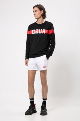 white boss swim shorts