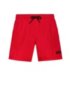 Quick-dry swim shorts with reversed-logo print, Red