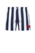 Drawstring-waist swim shorts with vertical stripe, Blue