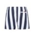 Drawstring-waist swim shorts with vertical stripe, Blue