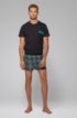 Melange-check pyjama shorts with logo waistband, Dark Grey
