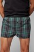 Melange-check pyjama shorts with logo waistband, Dark Grey