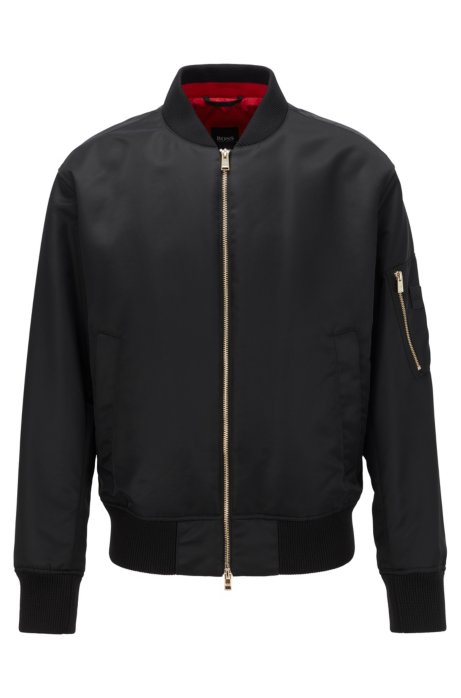 Regular-fit jacket with contrast side panels, Black