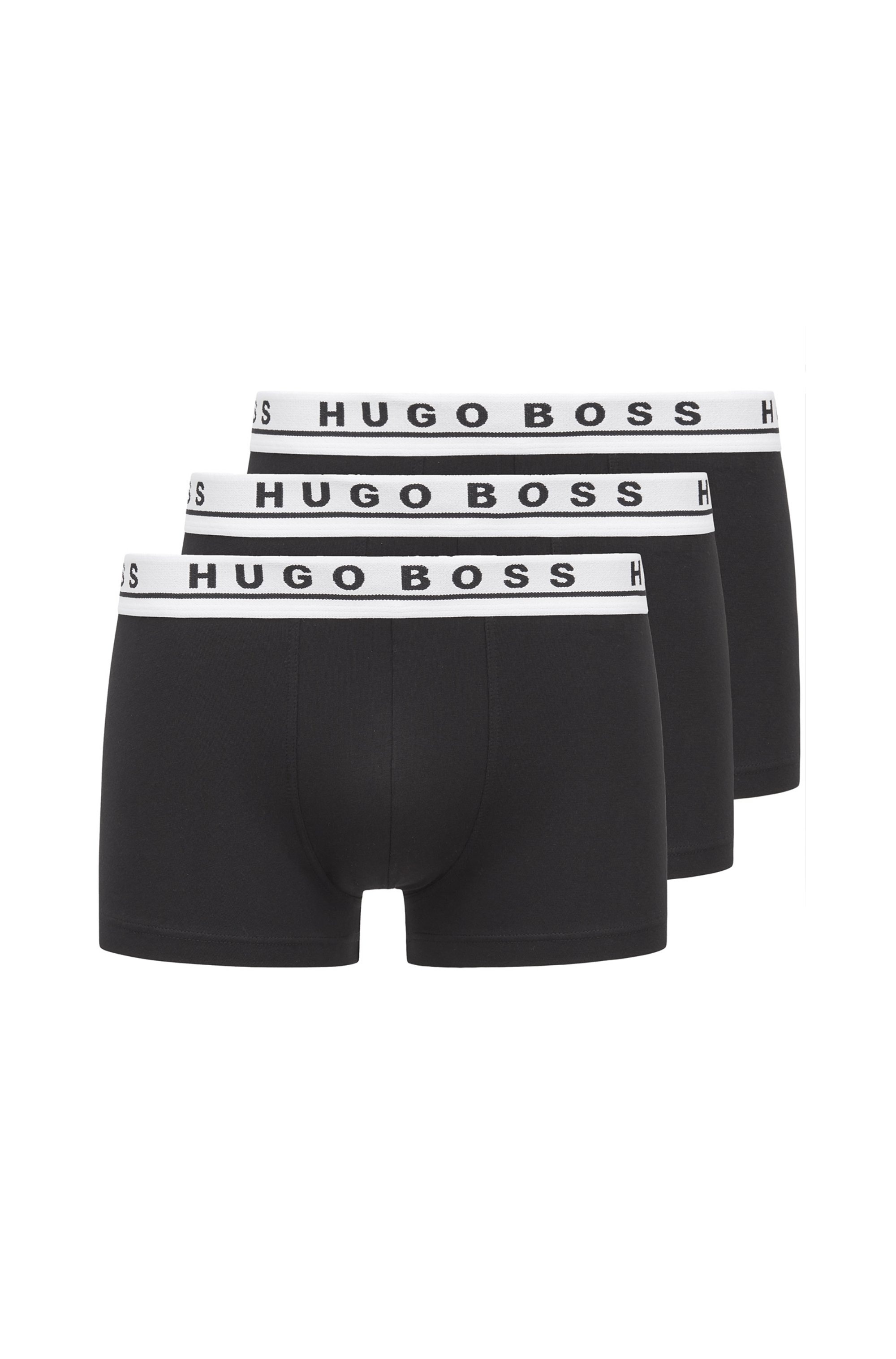 Set van drie boxershorts met logotailleband, Zwart