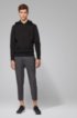 Tapered-fit trousers in printed jersey with cropped length, Grey