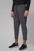 Tapered-fit trousers in printed jersey with cropped length, Grey