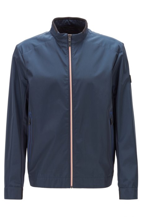 Regular-fit canvas jacket with feature zip, Dark Blue