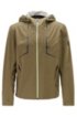 Packable hooded parka jacket in water-repellent jersey, Dark Green