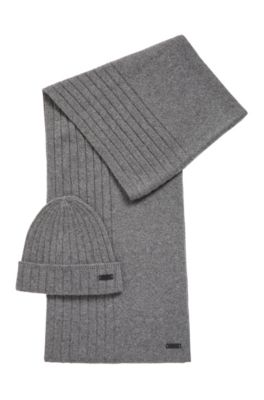 BOSS - Hat and scarf set in pure cashmere