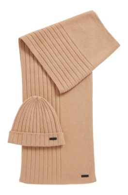 BOSS - Hat and scarf set in pure cashmere