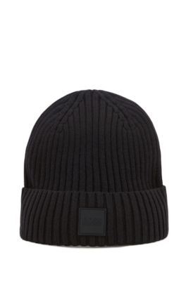 BOSS - Beanie hat in wool and cotton 