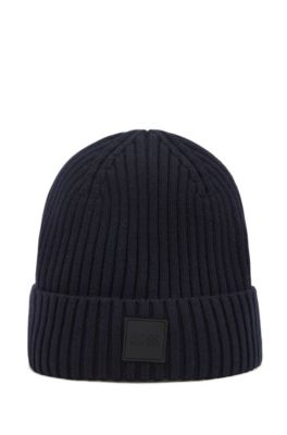 BOSS - Beanie hat in wool and cotton 