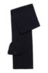 Scarf and hat set in a wool-cotton blend, Dark Blue