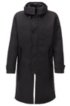 Water-repellent hooded coat with detachable lining, Black