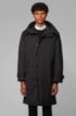 Water-repellent hooded coat with detachable lining, Black