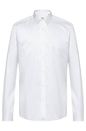 Hugo Extra-slim-fit Shirt In Cotton Twill In White