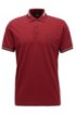 Cotton-piqu&eacute; polo shirt with circular logo, Dark Red
