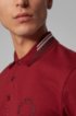 Cotton-piqu&eacute; polo shirt with circular logo, Dark Red