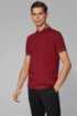 Cotton-piqu&eacute; polo shirt with circular logo, Dark Red