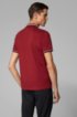 Cotton-piqu&eacute; polo shirt with circular logo, Dark Red