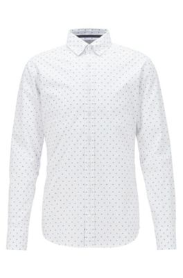 BOSS - Button-down slim-fit shirt with 