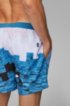 Quick-dry swim shorts with abstract photographic print, Blue