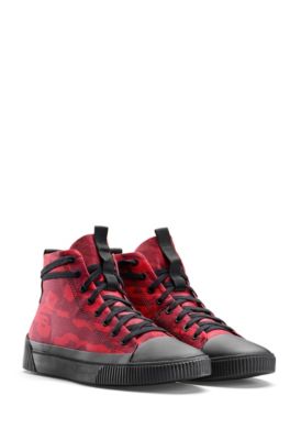 red high top trainers