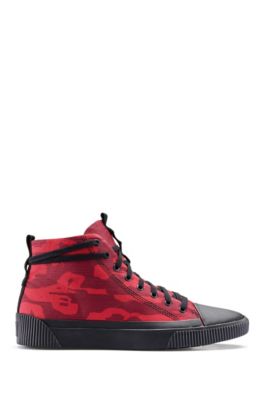 red high top trainers