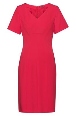 V-neck pencil dress with feature seaming
