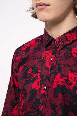 hugo boss patterned shirt