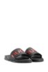 Italian-made slides with contrast logo, Black