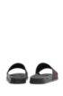 Italian-made slides with contrast logo, Black
