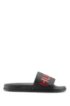 Italian-made slides with contrast logo, Black