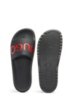Italian-made slides with contrast logo, Black