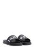 Italian-made slides with contrast logo, Black